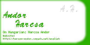 andor harcsa business card